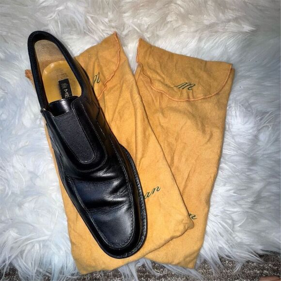 Mezlan McQueen Style Black Leather‎ Loafers Men’s 11.5 Made in Spain Slip-On